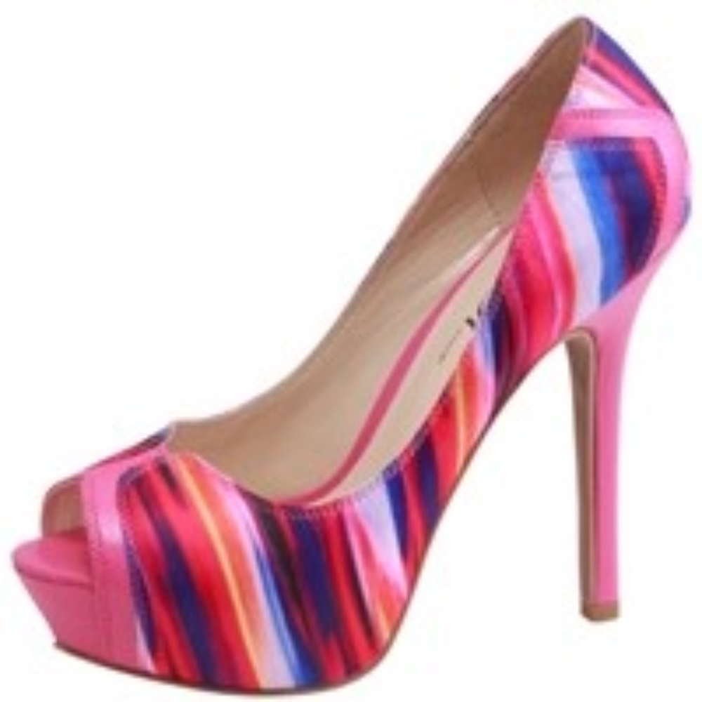 Pink and Blue Ombre Peep Toe Pump (NIB)